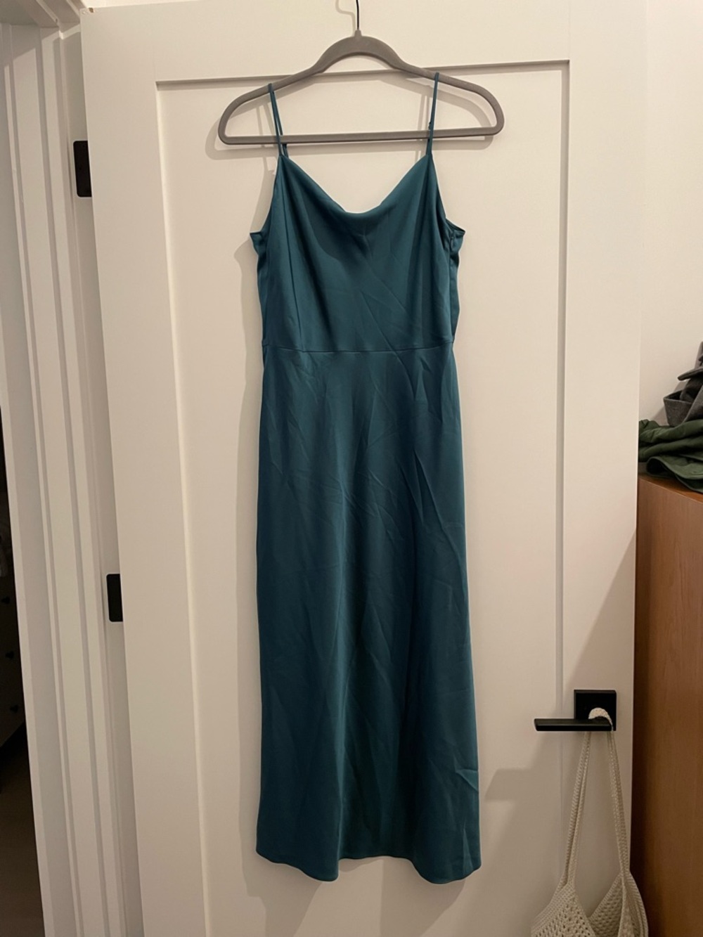 Vince Teal Slip Dress with Cowl Neckline